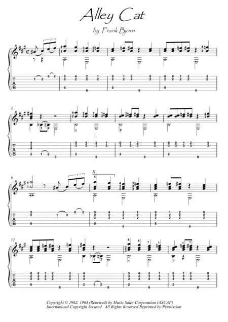 Free Sheet Music Alley Cat Guitar Fingerstyle