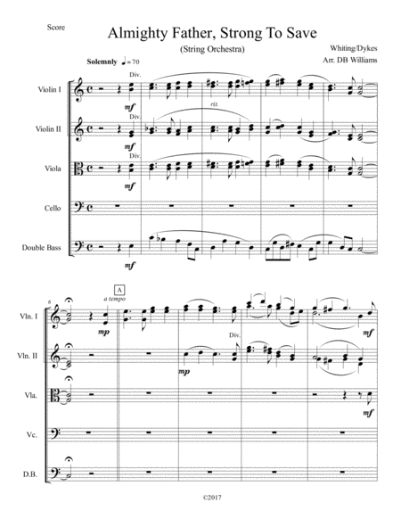 Free Sheet Music Almighty Father Strong To Save String Orchestra
