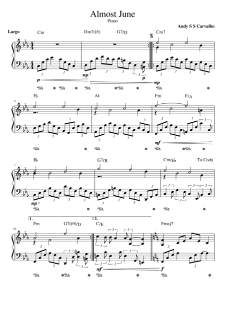 Free Sheet Music Almost June