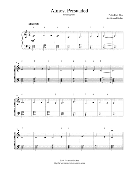 Almost Persuaded For Easy Piano Sheet Music