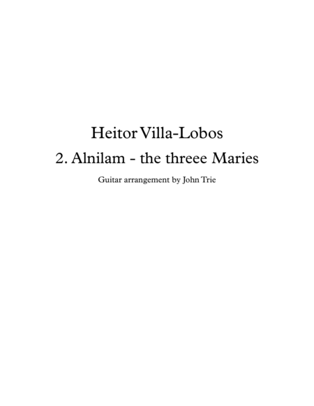 Alnilam The Three Maries Sheet Music