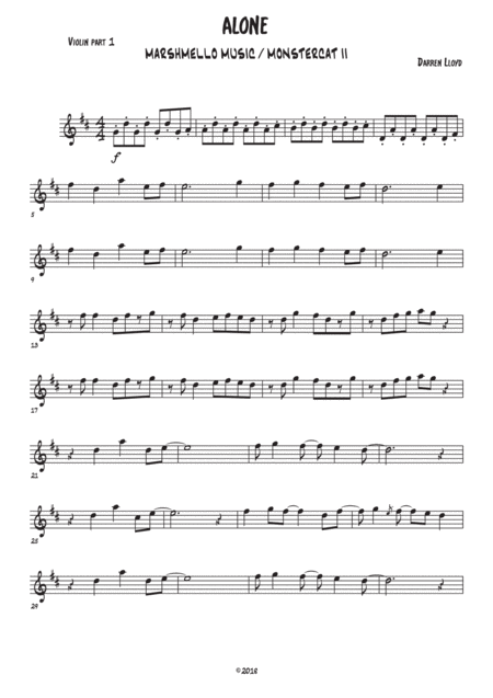 Alone Violin Duet Sheet Music