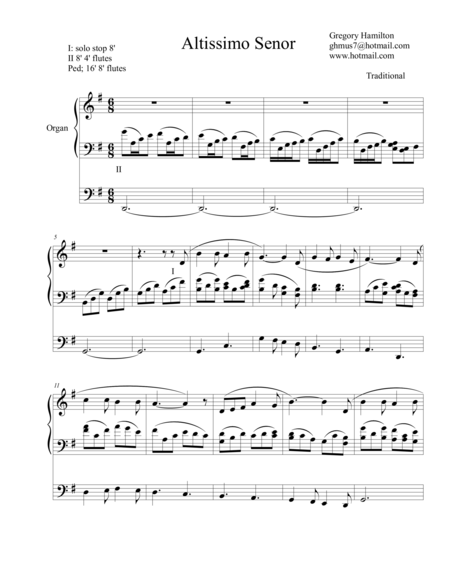 Free Sheet Music Altissimo Senor