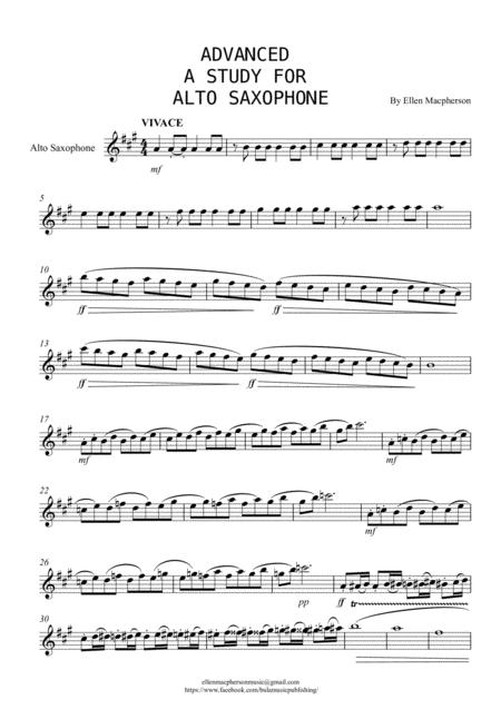 Free Sheet Music Alto Saxophone Advanced Study In A