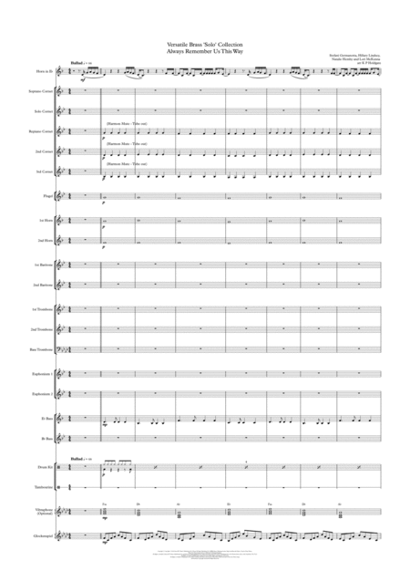 Free Sheet Music Always Remember Us This Way Tenor Horn Solo With Brass Band