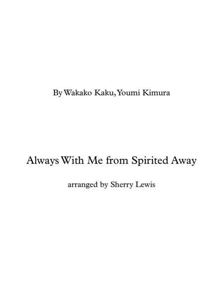 Always With Me Itsumo Nandodemo From Spirited Away String Quartet For String Quartet Sheet Music