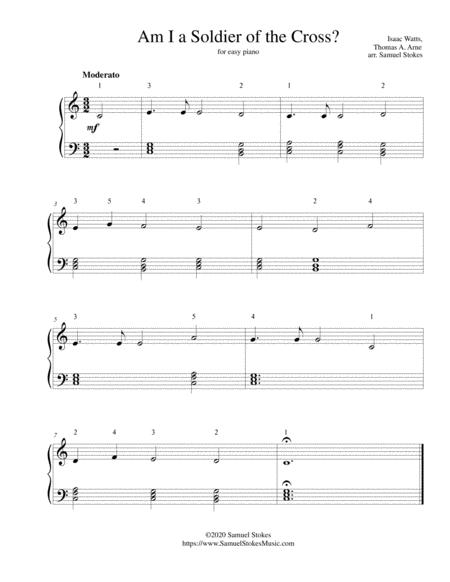 Am I A Soldier Of The Cross For Easy Piano Sheet Music