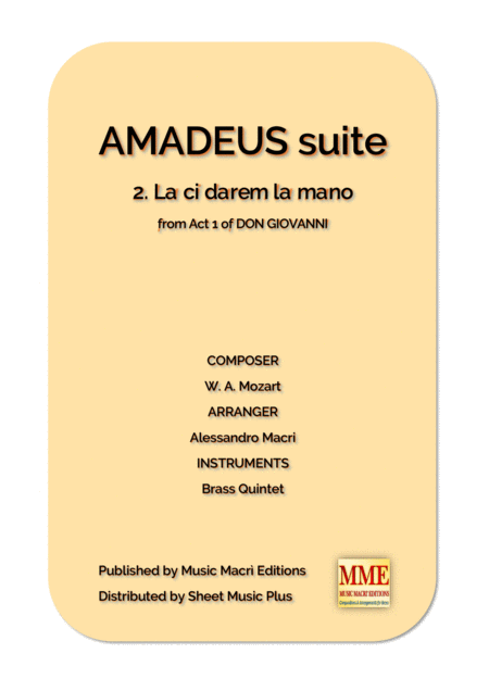 Free Sheet Music Amadeus Suite 2 La Ci Darem La Mano From Act 1 Of Don Giovanni