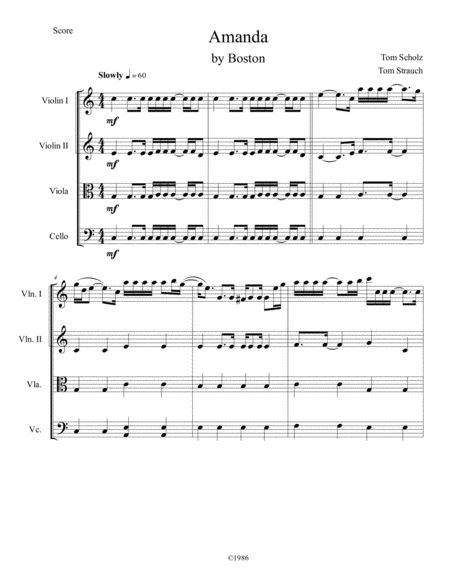 Free Sheet Music Amanda