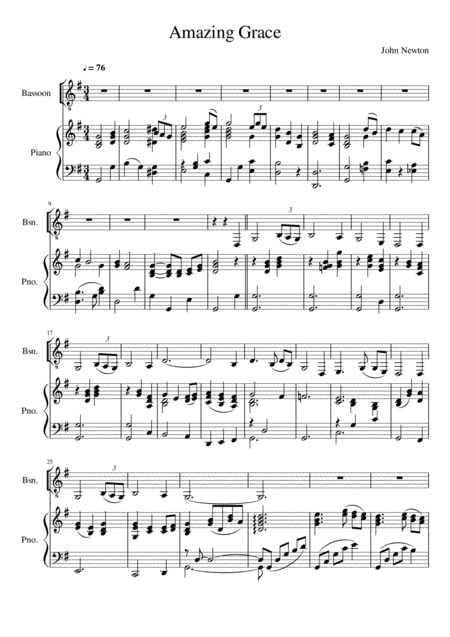 Amazing Grace Alto Saxophone Solo Sheet Music