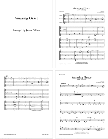 Free Sheet Music Amazing Grace Br08