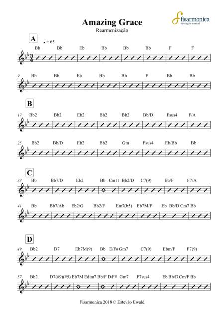 Free Sheet Music Amazing Grace Christian Hymn Rearmonization Arrangement From Beginner To Complete Advanced