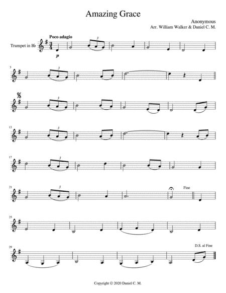 Amazing Grace For Bb Trumpet And Piano Easy Sheet Music