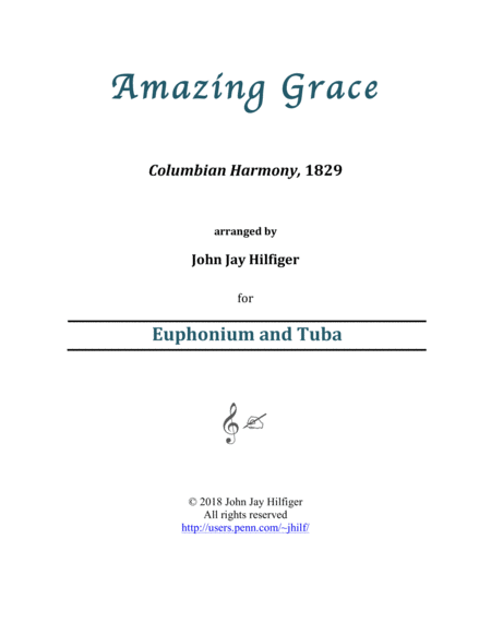 Amazing Grace For Euphonium And Tuba Sheet Music