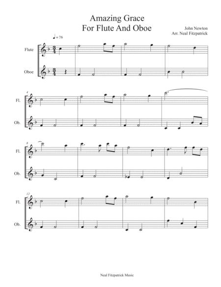 Amazing Grace For Flute And Oboe Sheet Music