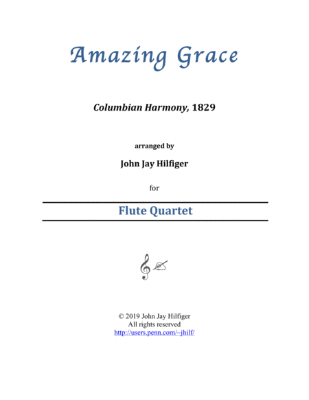 Amazing Grace For Flute Quartet Sheet Music