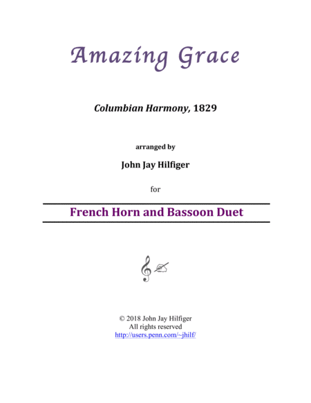 Free Sheet Music Amazing Grace For Horn And Bassoon