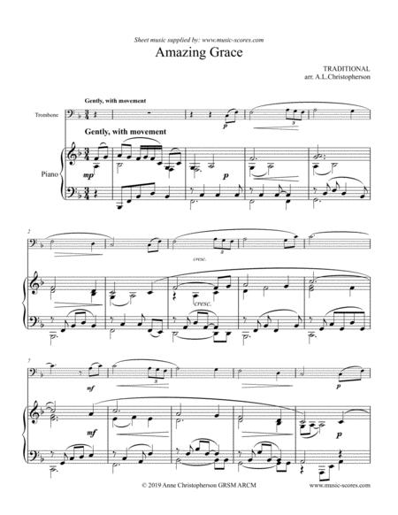 Amazing Grace Trombone And Piano Sheet Music