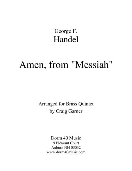 Free Sheet Music Amen From Messiah