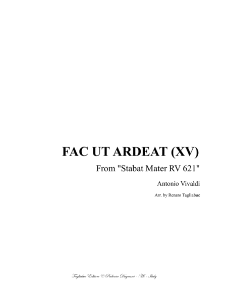 Amen Xvii From Stabat Mater Rv 621 For Alto And Organ 3 Staff Sheet Music