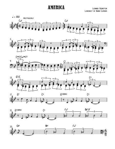 Free Sheet Music America Lead Sheet