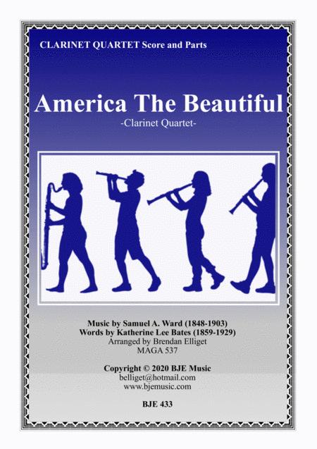 Free Sheet Music America The Beautiful Clarinet Quartet Score And Parts Pdf