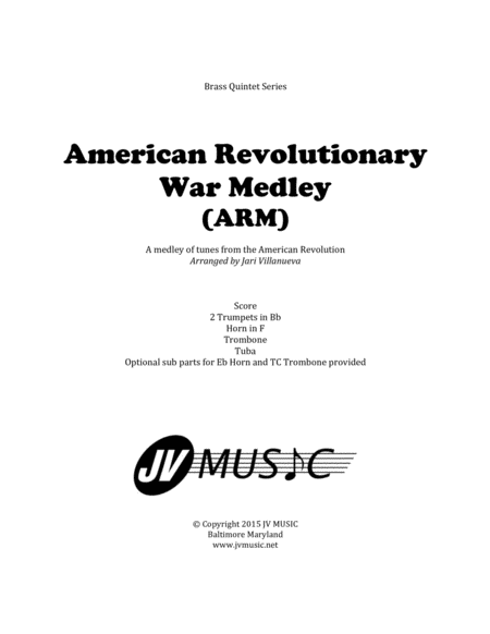Free Sheet Music American Revolutionary War Medley Arm For Brass Quintet