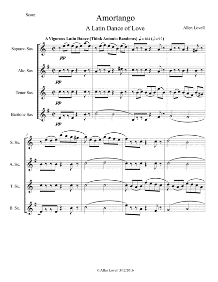 Free Sheet Music Amortango