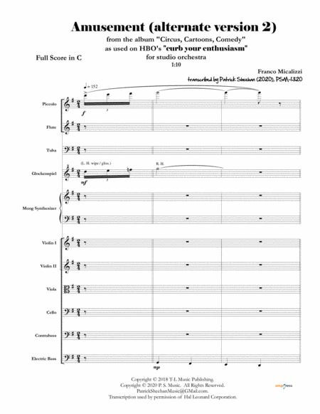 Amusement Alternate Version 2 From Curb Your Enthusiasm Full Score Set Of Parts Sheet Music