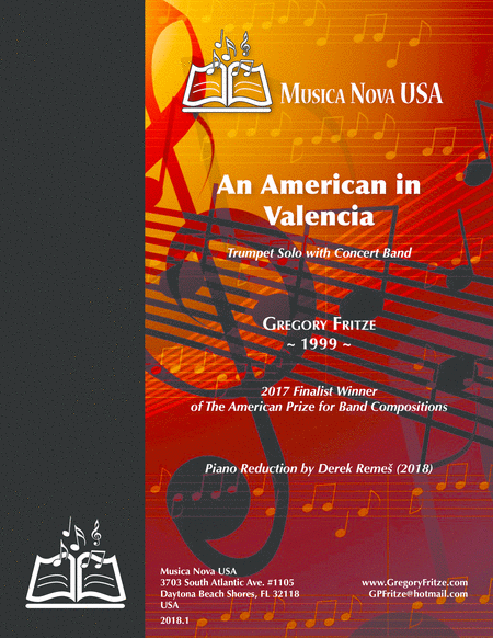 Free Sheet Music An American In Valencia Trumpet Solo With Band Piano Reduction