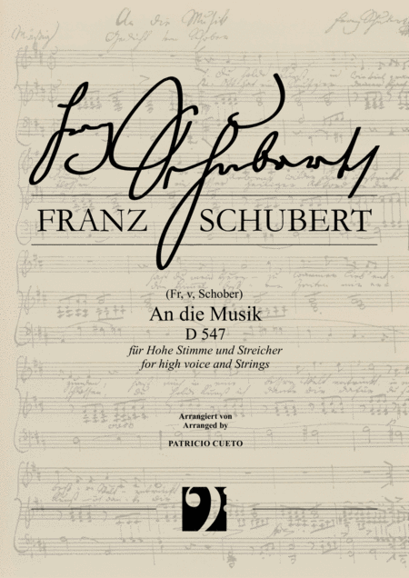 An Die Musik D547 Franz Schubert Arranged For High Voice And Strings Sheet Music