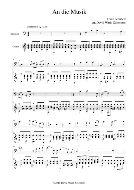 An Die Musik For Bassoon And Guitar Sheet Music