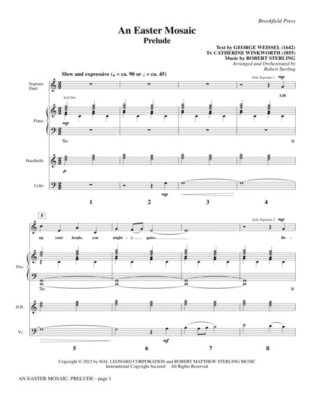 Free Sheet Music An Easter Mosaic Full Score