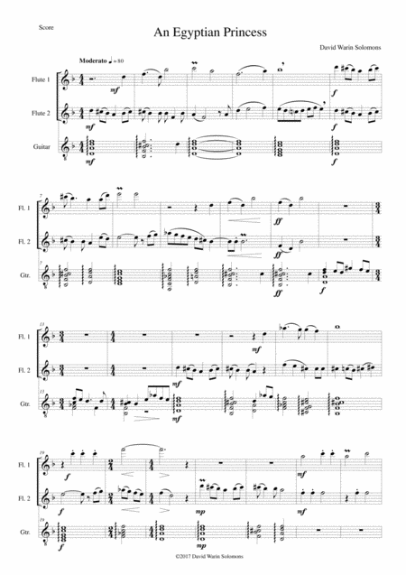 An Egyptian Princess For 2 Flutes And Guitar Sheet Music