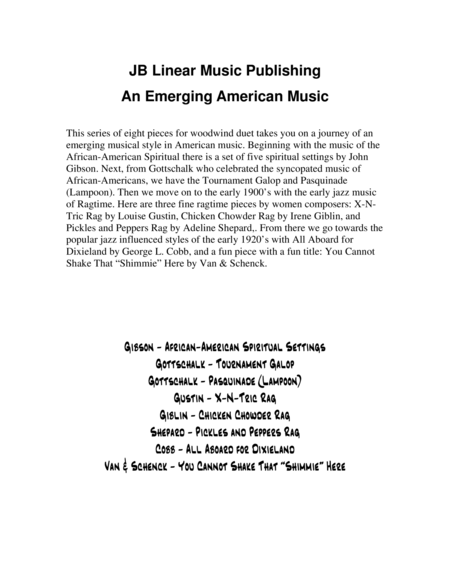 Free Sheet Music An Emerging American Music For Clarinet Duet