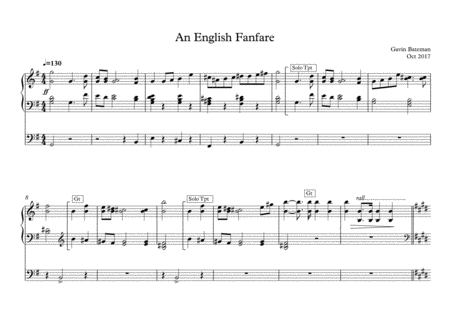 Free Sheet Music An English Fanfare For Organ Solo