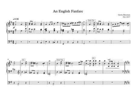 An English Fanfare For Organ Solo Sheet Music