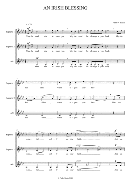 An Irish Blessing Saa Choir Sheet Music