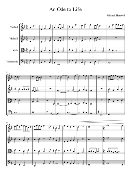 An Ode To Life Sheet Music