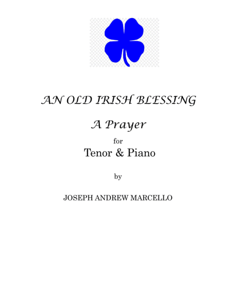 An Old Irish Blessing Prayer For Tenor Piano Sheet Music