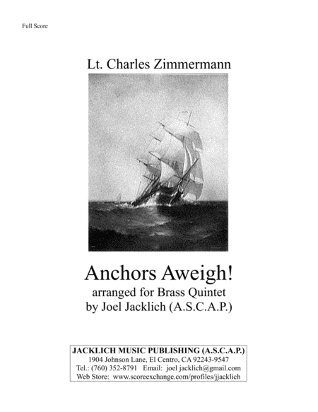 Anchors Aweigh Brass Quintet Sheet Music