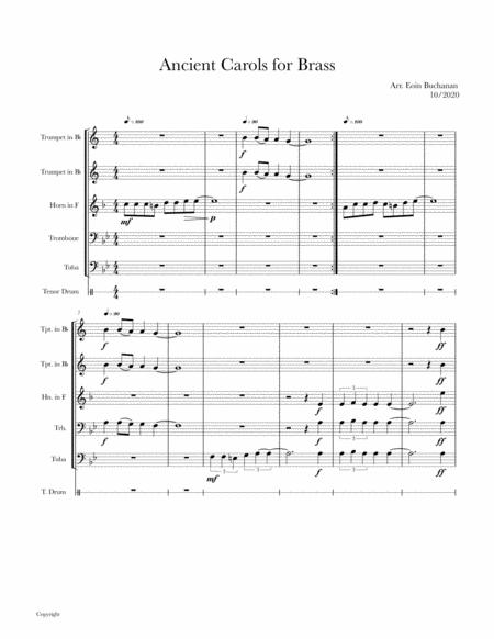 Ancient Carols For Brass Quintet Sheet Music