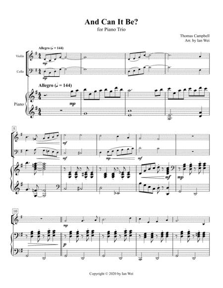 Free Sheet Music And Can It Be For Piano Trio