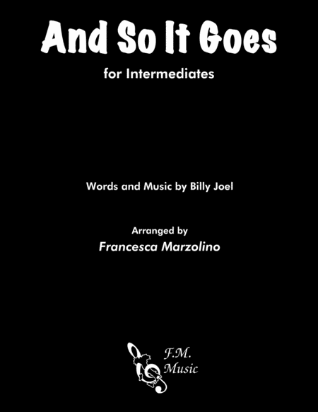 And So It Goes Intermediate Piano Sheet Music