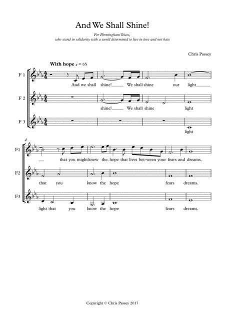 And We Shall Shine Sheet Music