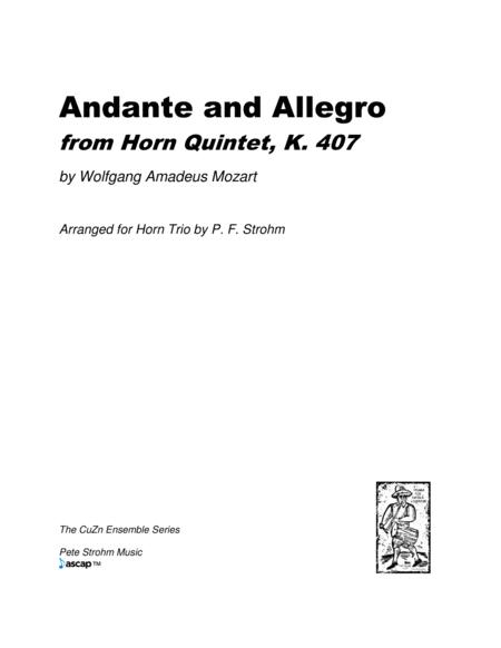 Andante And Allegro For Horn Trio From Horn Quintet K 407 Sheet Music