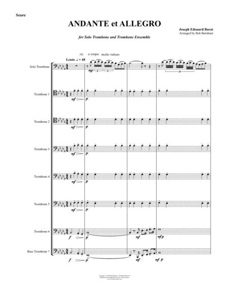 Andante And Allegro For Solo Trombone And Trombone Ensemble Sheet Music