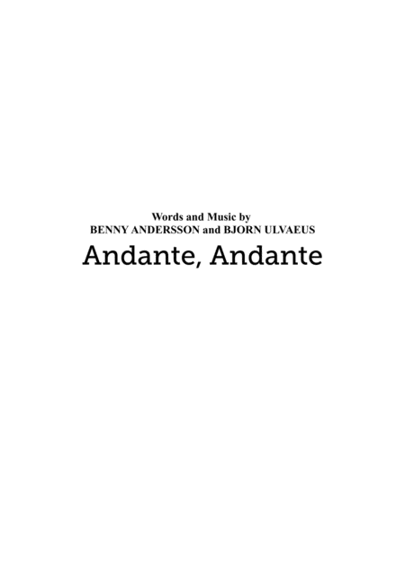 Andante Andante Sheet Music