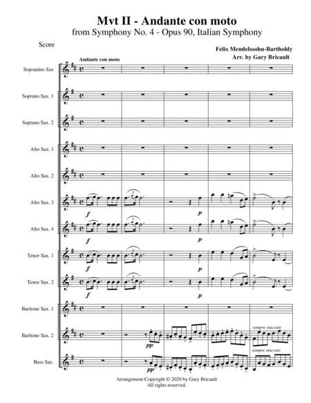 Andante Con Moto Mvt Ii From Symphony No 4 Sheet Music