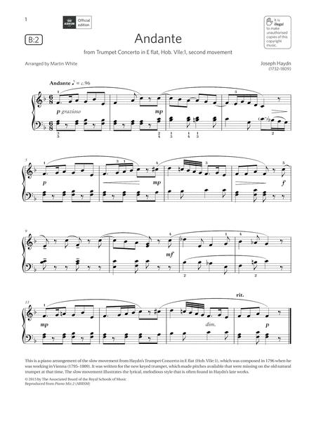 Andante Grade 3 List B2 From The Abrsm Piano Syllabus 2021 2022 Sheet Music